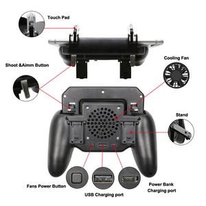 Pubg-cep telefonu denetleyicisi için soğutma fanı tetik Joystick oyun tekerleği direksiyon ile 2000mAh mobil Gamepad - Product Image 3