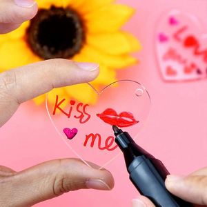 Disques transparents en acrylique et anneaux porte-clés pour loisirs créatifs, porte-clés en acrylique transparent et pendentifs à pompons colorés - Product Image 3