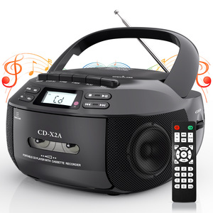 Lecteur CD portable en gros, enregistreur de cassettes, boombox, connexion sans fil, radio AM/FM, système stéréo USB/SD/MP3 avec télécommande - Product Image 2