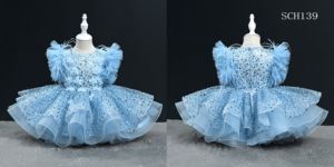 Vestido <span class=keywords><strong>de</strong></span> tutú <span class=keywords><strong>de</strong></span> plumas <span class=keywords><strong>de</strong></span> lentejuelas florales azules <span class=keywords><strong>para</strong></span> <span class=keywords><strong>niñas</strong></span> <span class=keywords><strong>de</strong></span> 6 años <span class=keywords><strong>de</strong></span> edad <span class=keywords><strong>fiesta</strong></span> esponjosa graduación boda princesa aspecto dulce estilo <span class=keywords><strong>de</strong></span> verano - Product Image 3