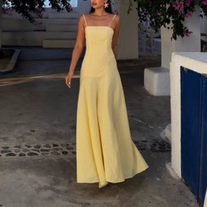 Robe de bal élégante et modeste pour femme, personnalisable avec étiquette de marque, robe de soirée longue droite en popeline à fines bretelles sexy - Product Image 1