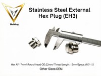 Bouchons hexagonaux externes SUS304 M17 pour raccords de plomberie, bouchon d'extrémité de tuyau pour climatiseur central, blocage de pipeline CVC, OEM MeiMing PEH3