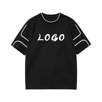 Kaos Oblong Lengan Pendek Oversize Rajutan Katun 100% 260gsm untuk Pesanan Grosir Logo Kustom