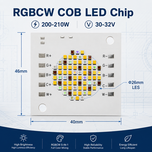 Chip LED COB RGBCW Bridelux/Epistar 4046 200W, CRI 97, 2700K-6000K, Array LED 5in1 per Teste Mobili da Palcoscenico e Studi <span class=keywords><strong>TV</strong></span> - Product Image 5
