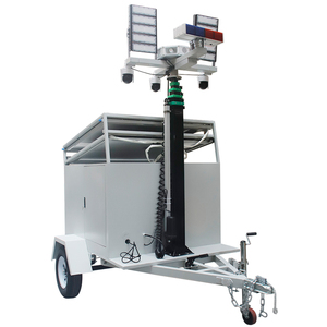 Torre de Luz Solar Autónoma sobre Remolque – Mástil Telescópico Eléctrico de 9m con Cámara CCTV para Operaciones de Construcción y Minería - Product Image 6