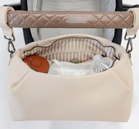 Sac de poussette personnalisé spacieux et luxueux, sac à couches multi-compartiments, sac de rangement à trois modes de transport (à la main, en bandoulière, à suspendre à la poussette)