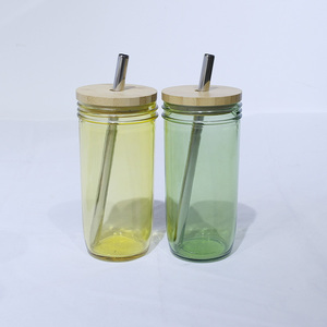 <strong>Mason</strong> <strong>Jar</strong> Glass <strong>Tumbler</strong> With Bamboo Lids and Straws for Juice Milk Tea - Product Image 3