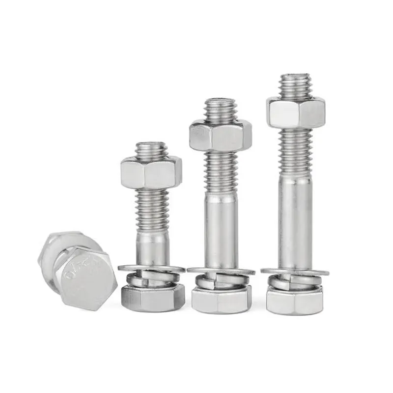 Aluminio 6061 7075 Anodizado Cabeza hexagonal Perno y tuerca Arandela plana Arandela de resorte Surtido DIN933 DIN931