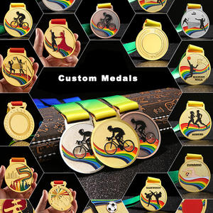 Medallas de tenis personalizadas de fábrica, medallas de metal para campeones deportivos, medallas de carrera de 5K <span class=keywords><strong>con</strong></span> cinta. - Product Image 1