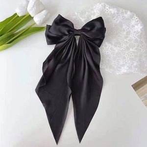 Custom <b>Large</b> Satin <b>Bow</b> Hair Clips Solid Color Ribbon Spring Clip Fashion Girls Sweet Hair Accessories Bowknot Hairpins Women - Product Image 6