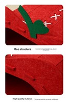 Nouvelle Tanière pour Chat en Feutre Rouge en Forme de Pomme, Style Tunnel Respirant Semi-fermé, Lit d'Intérieur Toutes Saisons pour Animaux de Compagnie