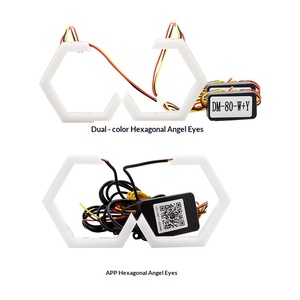 Nuevo Faro Delantero Universal <span class=keywords><strong>con</strong></span> <span class=keywords><strong>Ojo</strong></span> <span class=keywords><strong>de</strong></span> Ángel para B-M-W, <span class=keywords><strong>Ojo</strong></span> <span class=keywords><strong>de</strong></span> Demonio <span class=keywords><strong>LED</strong></span> Hexagonal <span class=keywords><strong>con</strong></span> Anillo Halo RGB Acrílico <span class=keywords><strong>de</strong></span> 12V - Product Image 5