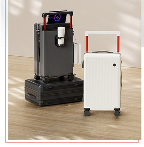 <span class=keywords><strong>Valise</strong></span> à roulettes large et bon marché avec <span class=keywords><strong>porte</strong></span>-gobelet et chargeur USB, ABS+PC, bagage à roulettes large - Product Image 4