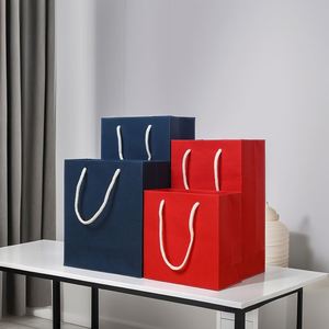 Bolsas de Compras de Papel Kraft Impresas Personalizadas de la Marca Ruiwen, Bolsas de Regalo con Asas de Cinta para Joyería - Product Image 4