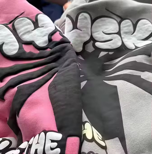 Sudaderas con Capucha de Primera Calidad, 100% Algodón, Impresión Puff, 450 g/m², Sudaderas con Capucha con Logotipo Spiderring Personalizado, Sudadera con Capucha Informal Y2K para Hombre - Product Image 2
