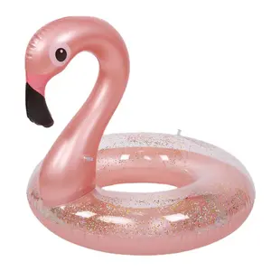 Su oynamak Flamingo havuzu yüzen tam boy şişme hayvan yüzme tüpleri çocuklar yetişkinler yüzme simidi