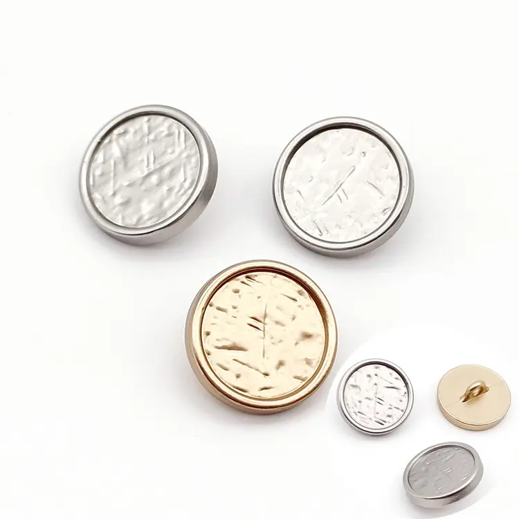 Custom Classic Design Alloy Silver Embossed Snap Button Logo Sewing Metal Shank Button For Clothing