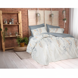Ensemble de housse de couette double en coton indigo Hiedra, modèle boîte, motif floral et à motifs de personnages, 4 ou 6 pièces pour usage domestique, taille King - Product Image 3