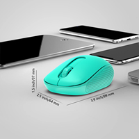 Mouse Nirkabel AIKUN MX36, Mouse Tanpa Suara 2.4G dengan Penerima USB, Auto Tidur, Mouse Komputer Portabel (Hijau)
