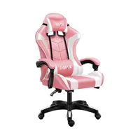 Ergonomic pink PU leather racing gamer foldable cheap gaming chair