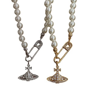 Collar Vintage con Colgante de la Reina Madre del Planeta, Circonita Cúbica, Perla, Aleación Chapada en Oro, Cadena para Clavícula, Estilo Occidental, Venta al por Mayor para Mujer - Product Image 5