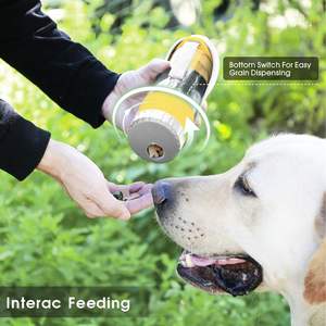 Botella de Agua para Perros con Contenedor de Comida, Diseño Superior, Portátil, a Prueba de Fugas, Tazón de Viaje para Mascotas, Gris Amarillo - Product Image 2