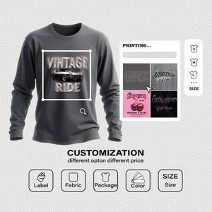 Camiseta de Manga Larga con Estampado Animal, Estilo Casual para Hombre, Nueva, Marca Americana, 100% Algodón, Otoño, Anti-Pilling, para Adolescentes - Product Image 5