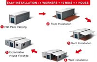 Maison conteneur solaire autonome, système d'alimentation modulaire, stockage d'énergie solaire, villa extensible à double aile, style ferme du Sud-Est