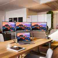 Extenseur d'écran triple ultra-fin pour ordinateur portable 15,6 pouces FHD 1080p IPS trois écrans 360 °   Moniteur de jeu externe portable pliable