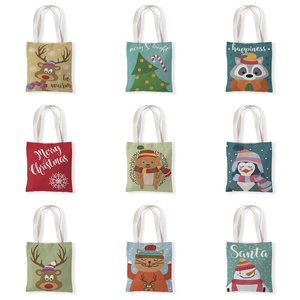 Sac fourre-tout décontracté pour femme de Noël avec fermeture à glissière, sac de shopping en toile réutilisable et écologique pour femmes - Product Image 1