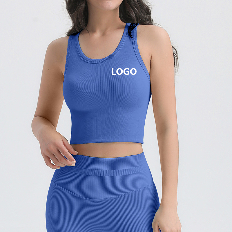 Hot Selling Seamless Quick Drying Tight High Support Shockproof Vest Fitness Gym Women Yoga Tank Top