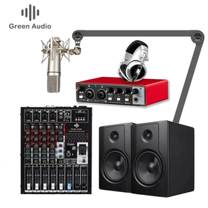 Juego de audio profesional, monitores de estudio en casa de música, micrófono de grabación, auriculares, juegos de equipos - Product Image 1