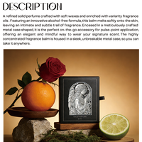 Nouvelle boîte de luxe personnalisée 3g, parfum solide longue durée aux notes d'agrumes, de rose, de vanille, de fruits et de fleurs, texture huileuse, baume parfumé