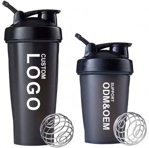 Bouteille de sport personnalisée 400ml 600ml 800ml, shaker à protéines en plastique avec logo personnalisé, gourde shaker sans BPA - Product Image 1