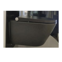 WC moderne d'usine OEM forme carrée couleur noire toilette intelligente murale