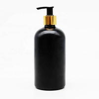 Flacon pompe rond en verre coloré avec pompe à lotion et pulvérisateur à gâchette, flacon en verre vide pour shampoing, cosmétiques liquides