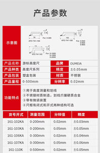 Cina fabbricazione misuratore di altezza digitale misuratore di altezza tipo ruota 200mm, 300mm, 500mm, 600mm - Product Image 6