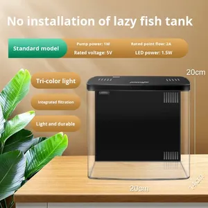 Home Fish Tank Living Room Desktop Mini Self-Circulating Maintenance-Free Ecological <strong>Acrylic</strong> <strong>Rectangular</strong> Oxygen Indoor Goldfish - Product Image 2