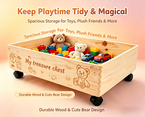 Caja <span class=keywords><strong>de</strong></span> <span class=keywords><strong>Juguetes</strong></span> <span class=keywords><strong>de</strong></span> <span class=keywords><strong>Madera</strong></span> <span class=keywords><strong>con</strong></span> <span class=keywords><strong>Ruedas</strong></span> <span class=keywords><strong>para</strong></span> Niños, Caja del Tesoro <span class=keywords><strong>de</strong></span> <span class=keywords><strong>Madera</strong></span> <span class=keywords><strong>de</strong></span> Pino Natural <span class=keywords><strong>con</strong></span> <span class=keywords><strong>Ruedas</strong></span> <span class=keywords><strong>para</strong></span> Guardería - Product Image 2