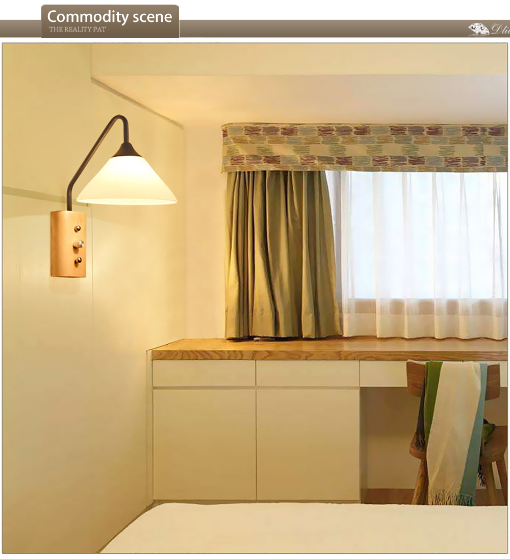 Hot Selling  Glass Solid Wood Led Wall Lights Indoor Wooden Wall Lamp Decorative For Hotel