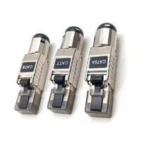 Conector Modular sin Herramientas FTP STP CAT6A CAT7 CAT8, Corriente Nominal de 10A, Magnético, Autoenrollable, Cobre Puro, 8P8C, 8 Pines, para Redes