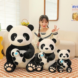 Cute Adorable Mother Child Black and White cat Plush <b>Toys</b> National for Giant Black and White cat Dolls Children's Birthday Gift - Product Image 1