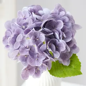 Hot Wholesale Artificial Hydrangea Real Touch Flowers Silk Wedding Flower Arrangement Restaurant Hotel Cafe Wedding Event Decor