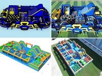 Service tout-en-un : Aire de jeux gonflable géante commerciale, parcours d'obstacles personnalisable Fun City pour parcs d'attractions intérieurs et extérieurs