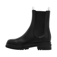 Bottines Chelsea à plateforme épaisse, bout rond, semelle à crampons, microfibre premium pour le streetwear urbain, la mode outdoor et le quotidien