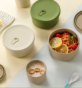 Petit gobelet à collation en silicone pour <span class=keywords><strong>repas</strong></span> congélateur bol à soupe ensemble rond en silicone pour le stockage des aliments boîte à lunch avec couvercle pour enfants <span class=keywords><strong>bébé</strong></span> - Product Image 2