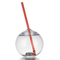 Gobelet personnalisé en plastique écologique de 20 oz certifié CE, en forme de poisson, avec LED, pour fêtes, golf, football, disco, avec paille