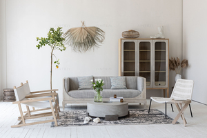Modern Scandinavian-Style Minimalist <strong>White</strong> Pine Fabric Sofa Other Furniture Recycled Pine for Hotel Living Room Decorative - Product Image 5