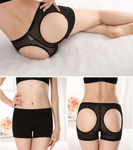 Ropa interior corta con nalgas abiertas para mujer, bragas con Control de forma de cuerpo, bragas sexys para levantar el trasero, pantalones cortos - Product Image 3