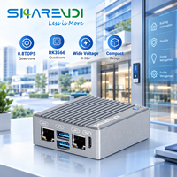 Mini PC industriel intelligent pour passerelle IoT et calcul en périphérie RK3566 0.8TOPS NPU 2*LAN 6*COM RS485 4DI+4DO LPDDR4 2GB 16GB EMMC